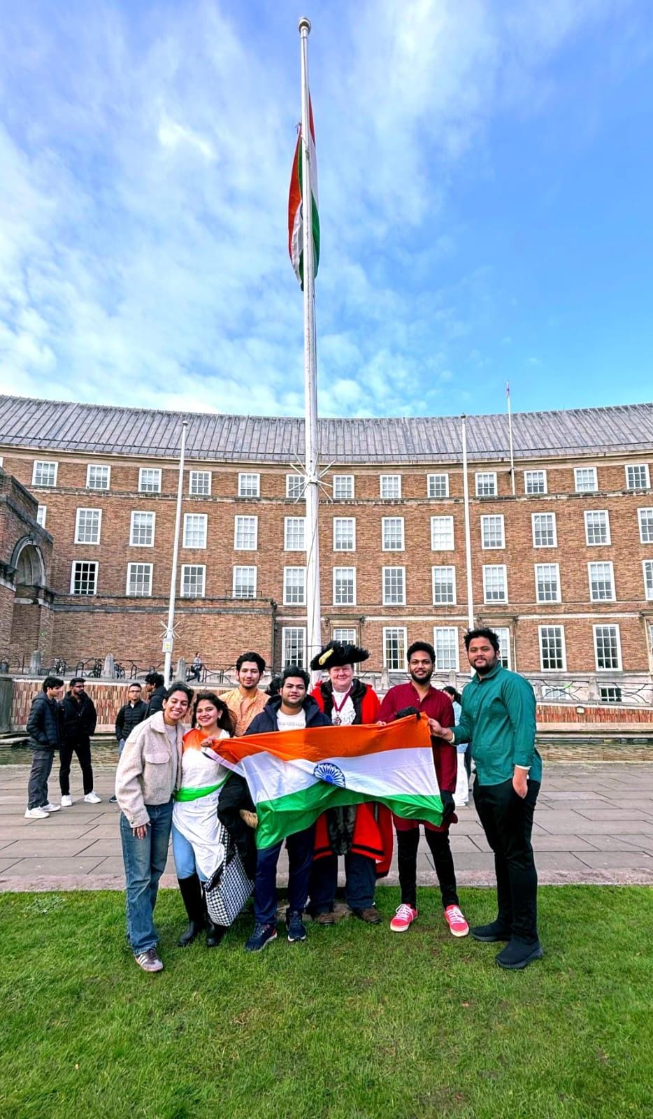 *Raghav Tayal Hoists Indian Tricolor at Bristol City Council, Discusses IJA and India’s Rising Global Standing* 