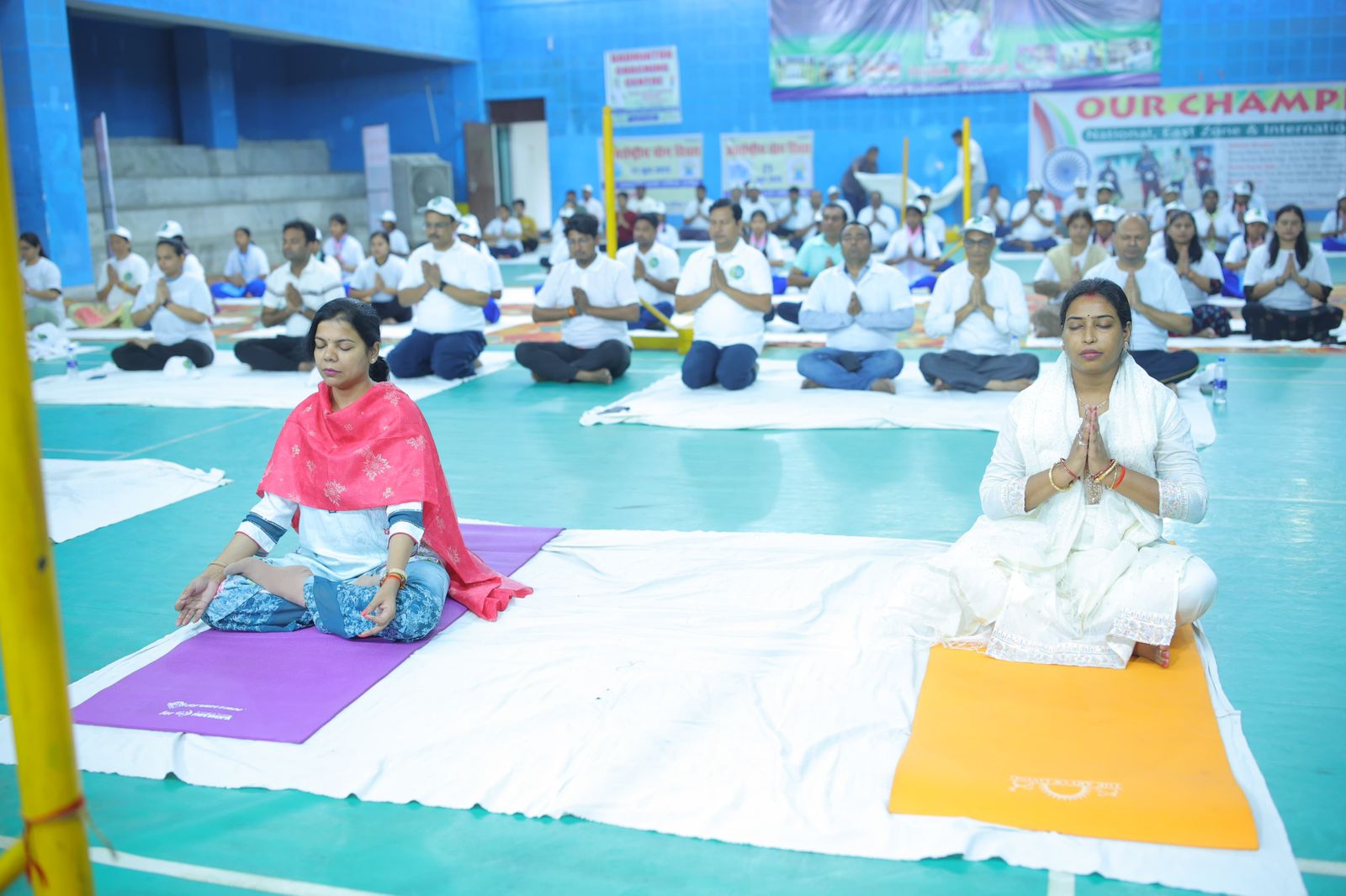 विश्व योग दिवस के अवसर पर वैशाली  जिला  में मतदाता जागरूकता  योग शिविर का आयोजन किया गया